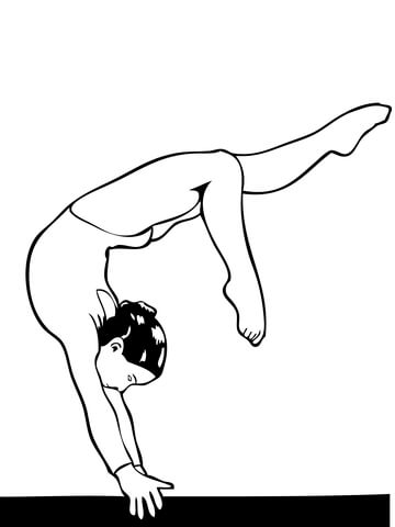 Full Turn On Balance Beam Coloring Page